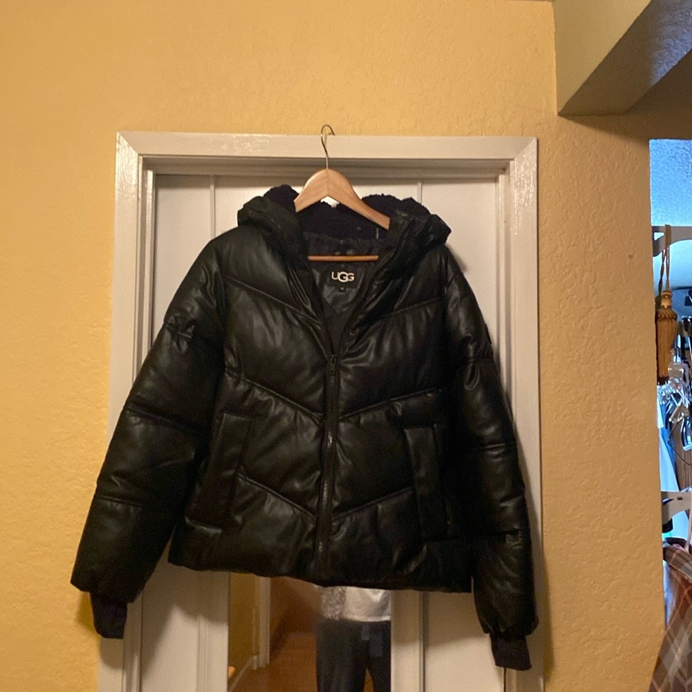 UGG RONNEY PUFFER FAUX LEATHER JACKET